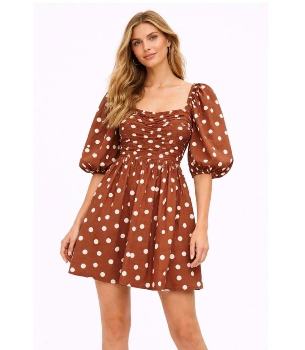 Abercrombie & Fitch Ruched Puff Sleeve Mini dress